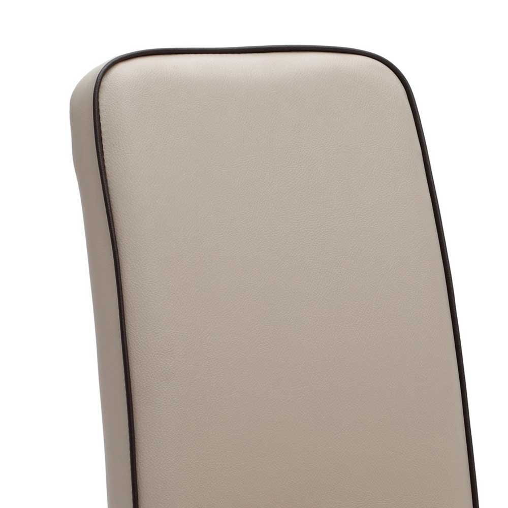 Gepolsterter Stuhl in Creme Flyma Kunstleder (2er Set)