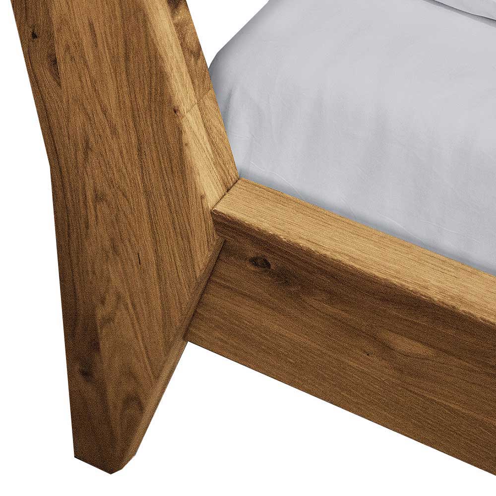 Retro Holz Bettgestell aus Wildeiche - Hardus