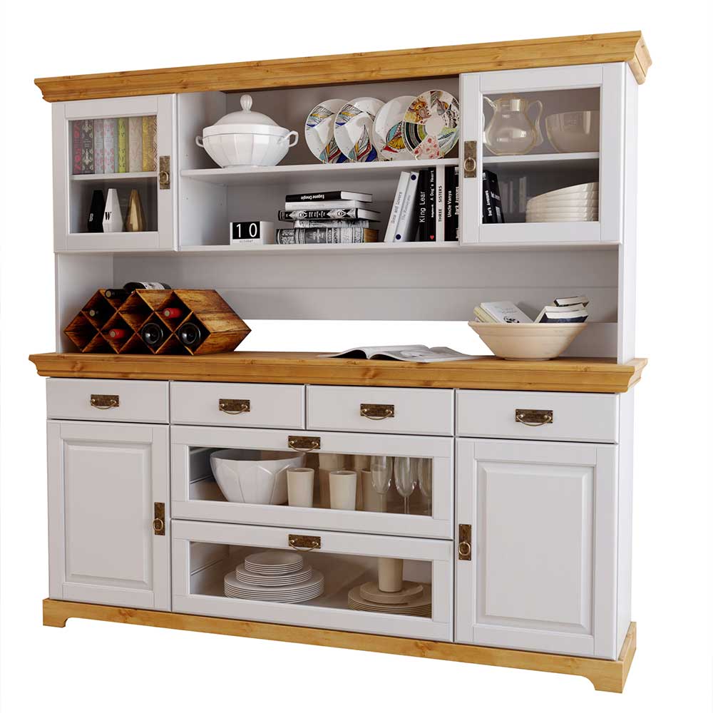 Moderner Buffetschrank in Weiß & Honig - Brasivon