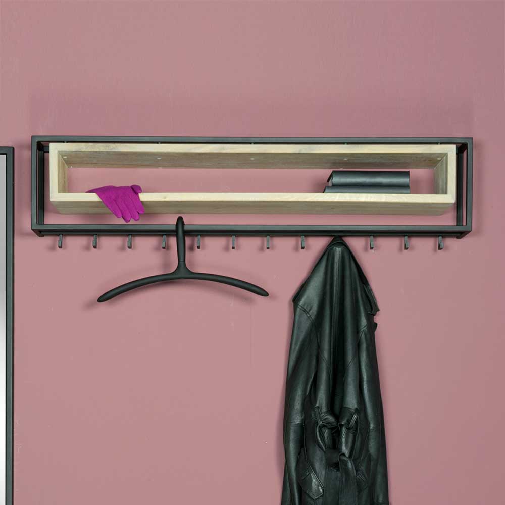Design Wandgarderobe aus Eiche & Stahl - Acke