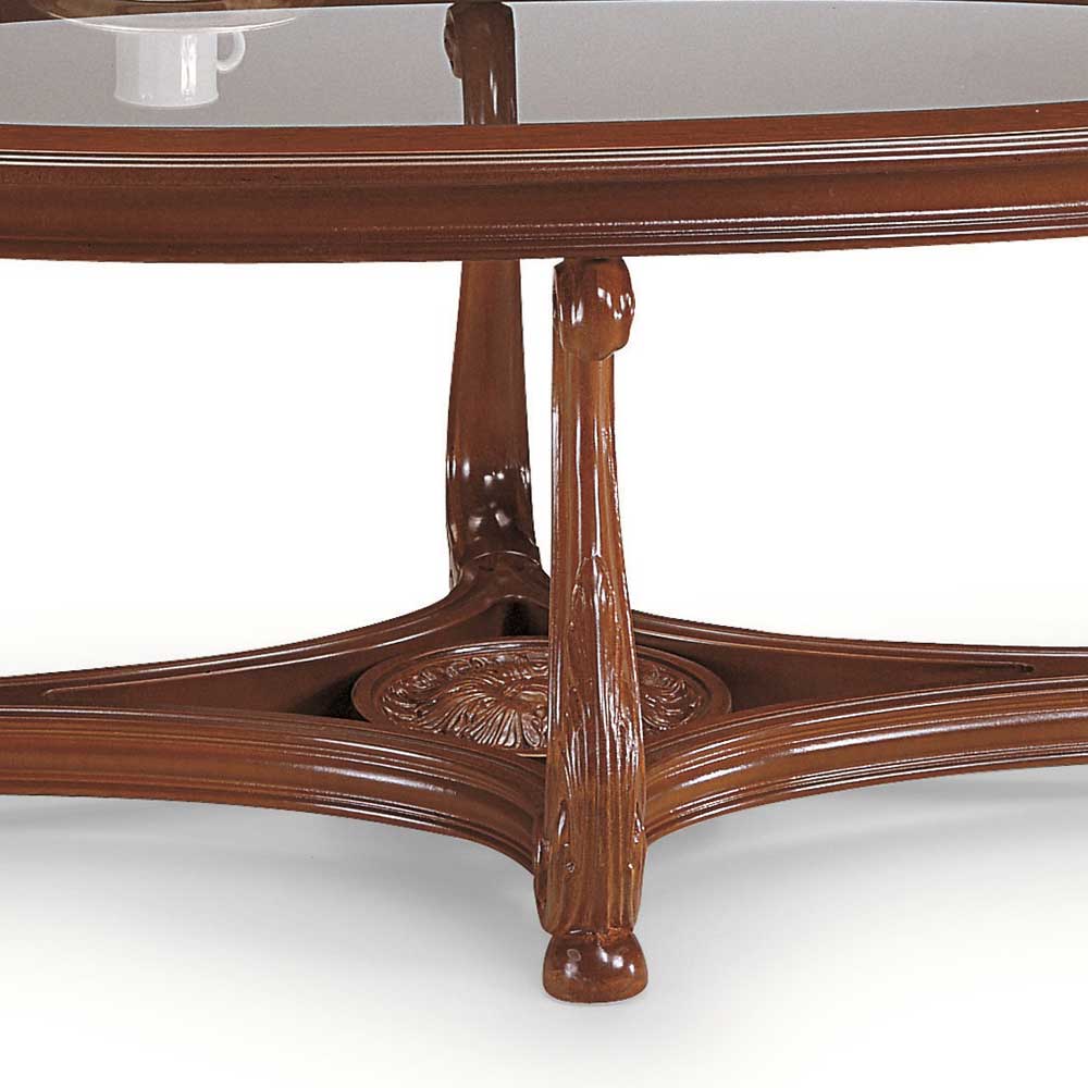 Italienisches Design Glas Couchtisch in Oval - Vibon