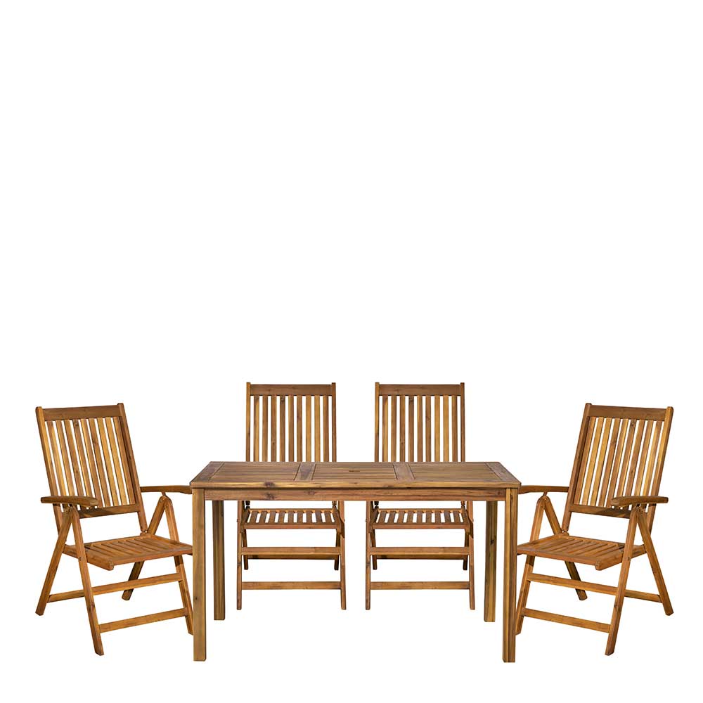 Gartentisch und vier Klappstühle - Antigrus (fünfteilig)