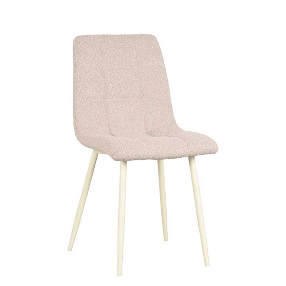 Scandi Chic Stuhl in Beigegrau und Weiß - Shivan