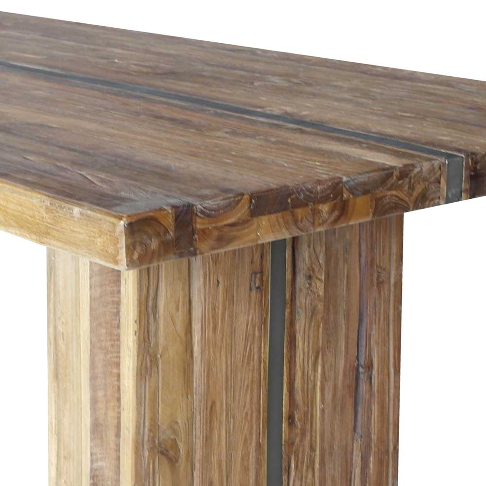 Uriger Esstisch aus Recyclingholz Teak - Etrova