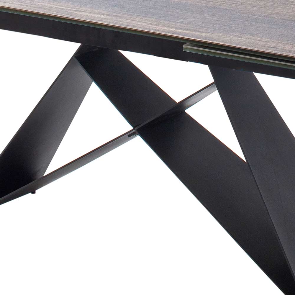 Stabiles schwarzes Metallgestell des Design Tisches mit gekreuzten Tischbeinen – Cateyna