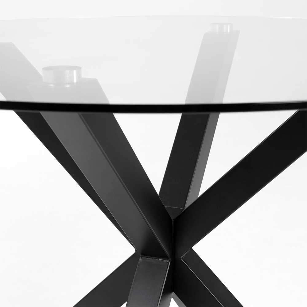 Couchtisch mit Glasplatte in Rund - Jeys