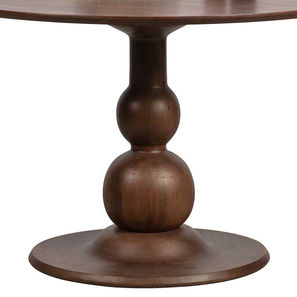 Runder Vintage Holztisch mit Säulenfuß - Estetica
