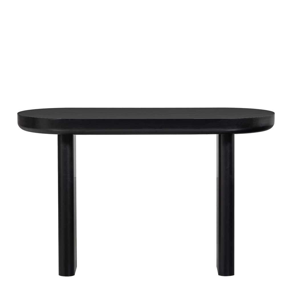 Ovaler Design Schreibtisch in Schwarz Holzoptik - Belinda