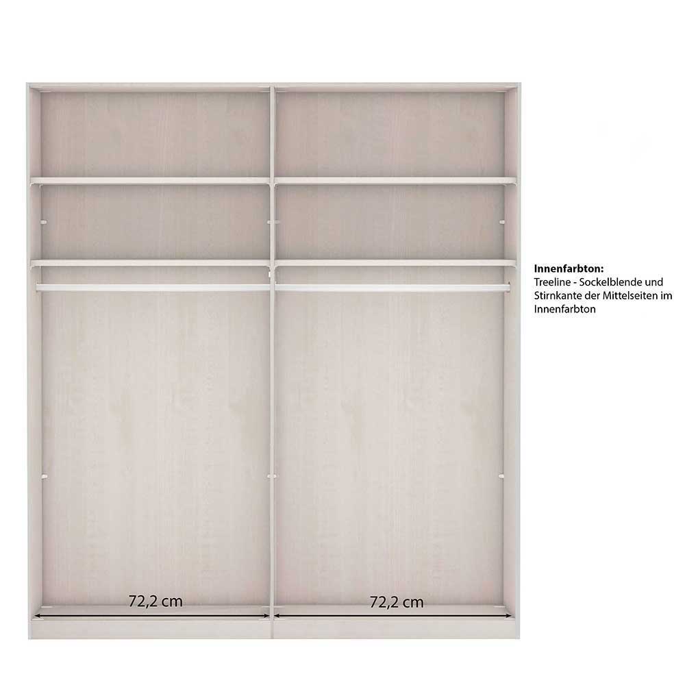 2-türiger Schwebetüren-Kleiderschrank in Graugrün - Rajavo