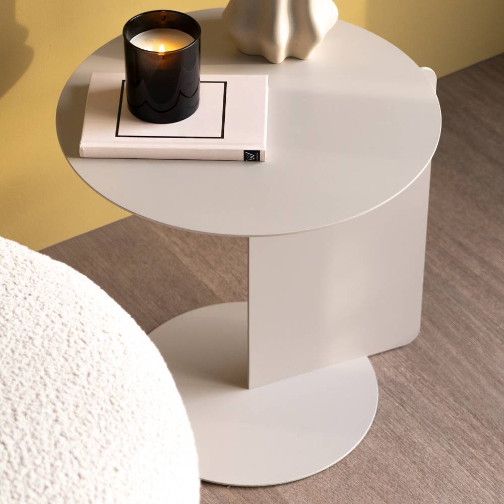 Stahl-Beistelltisch in Taupe - Jemilia