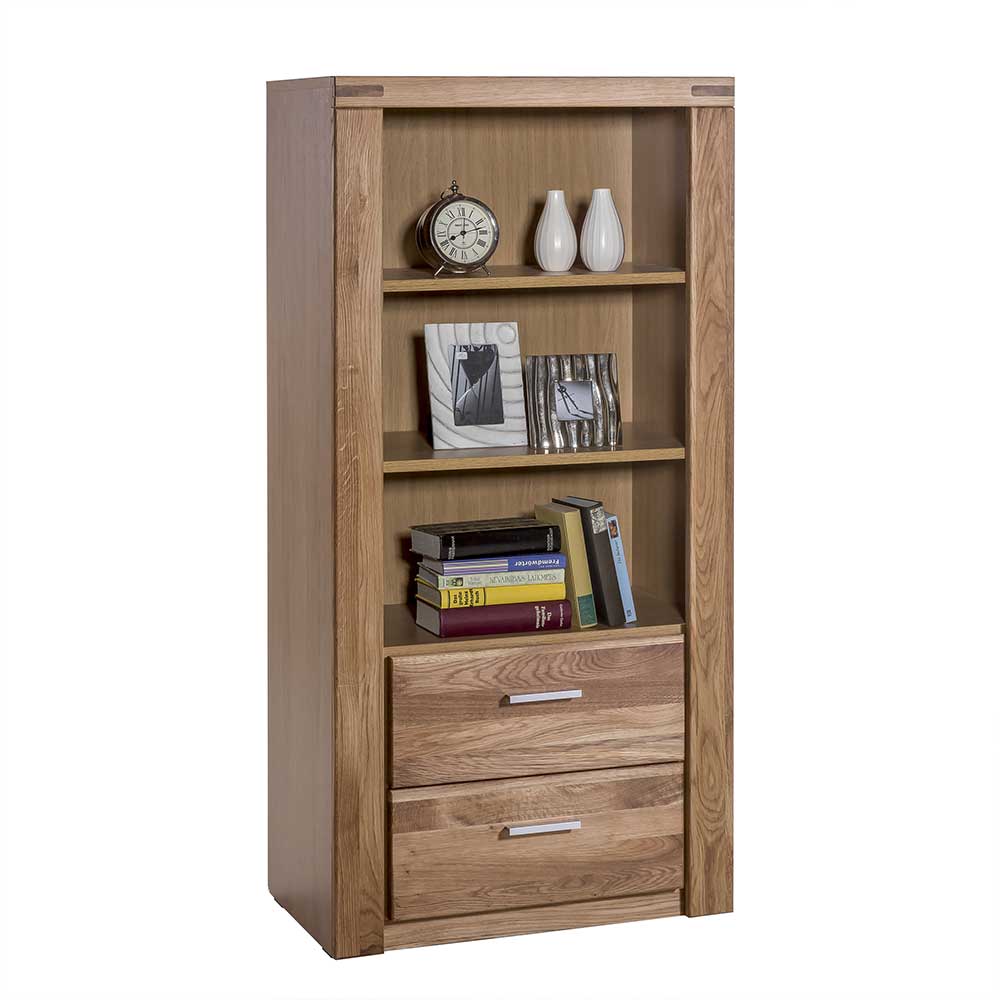 68x140x40 Wohnraum Regal aus Wildeiche - Maila