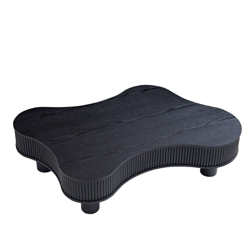 Niedriger Design-Couchtisch in Schwarz - Hiloria