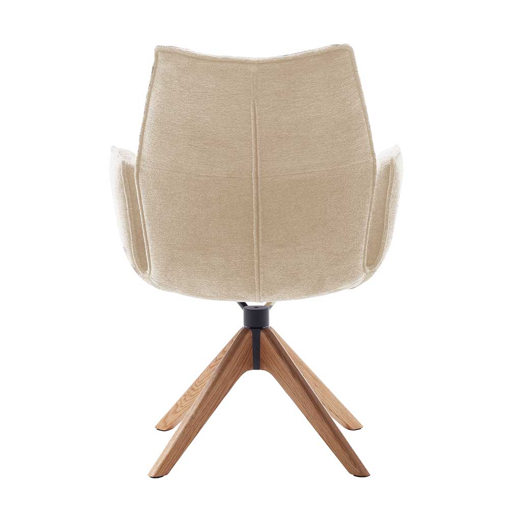 Taschenfederkern-Tischsessel in Creme - Matthis (2er Set)