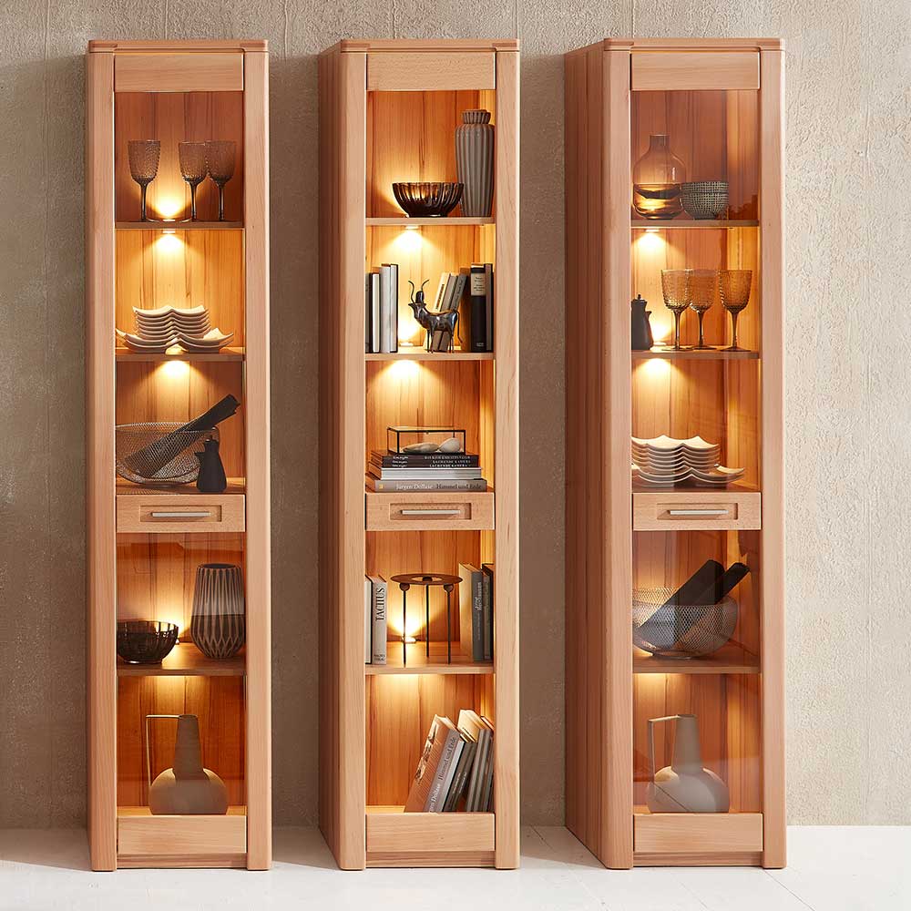 Kernbuche Vitrine mit einer Tür - Amyonta