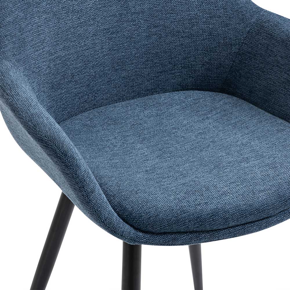 Stühle in Dunkelblau & Schwarz - Dominico (2er Set)