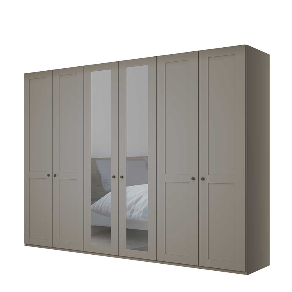 6-türiger Schlafzimmer Kleiderschrank in Hellgrau - Ridonna