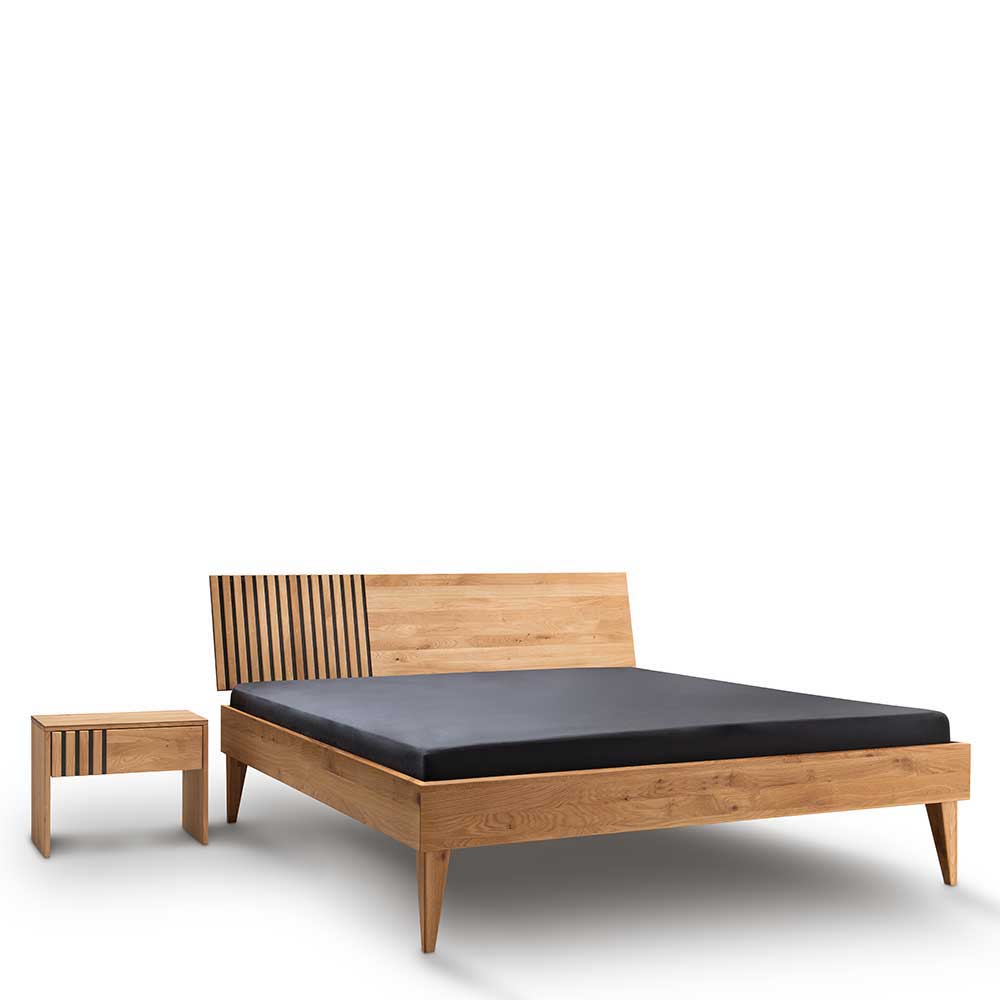 Design Holzbett aus Wildeiche Massivholz - Manarola I
