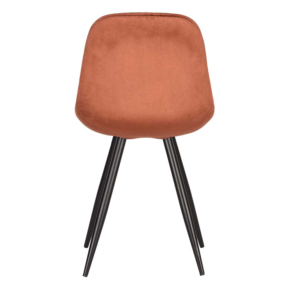 Scandi Chic Polsterstuhl in Rost Samt - Broncing (2er Set)