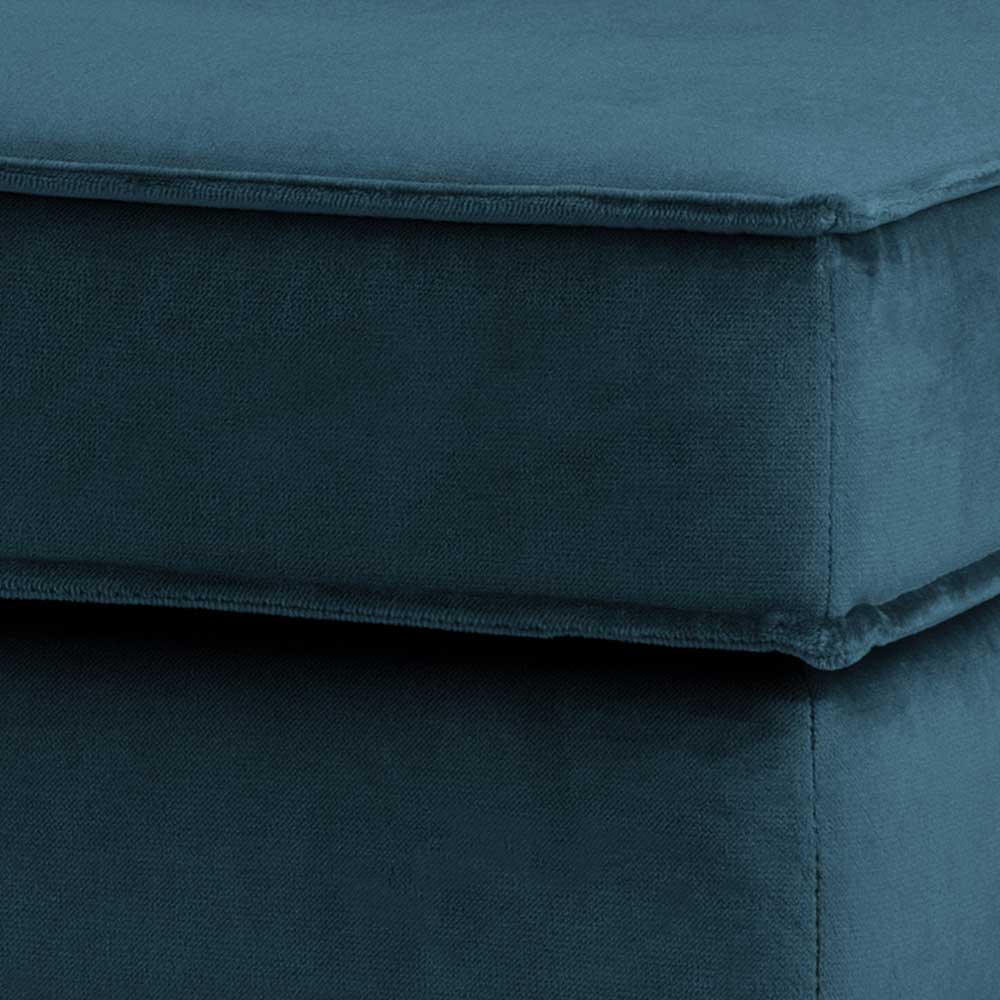 Samt Polsterhocker in Blau & Schwarz - Cumagon