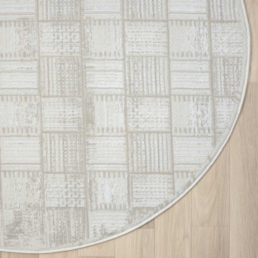 120cm runder Teppich mit kurzem Flor - Taomy