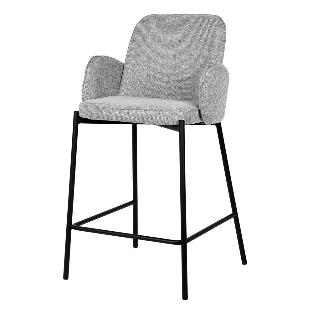 Barstuhl in Grau Strukturstoff - Laviette (2er Set)