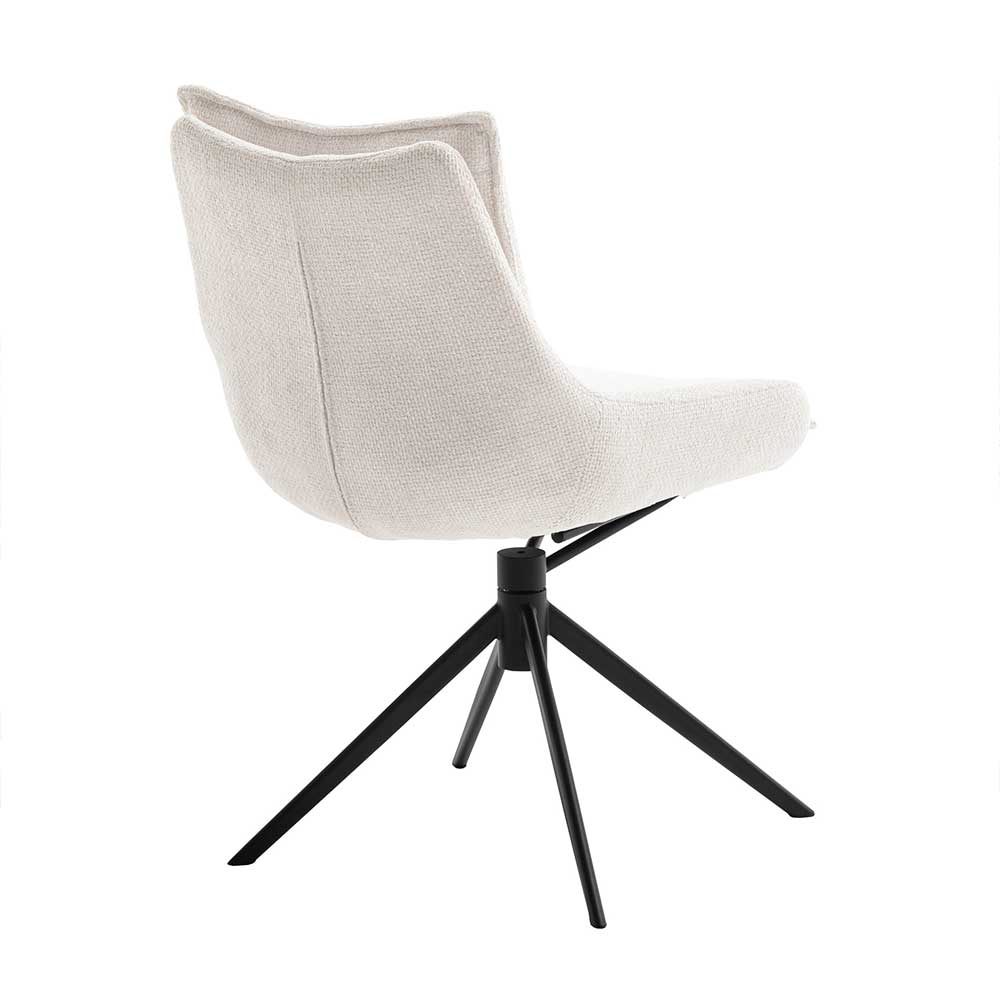 Stuhl in Cremeweiß mit Schwarz - Tanios (2er Set)