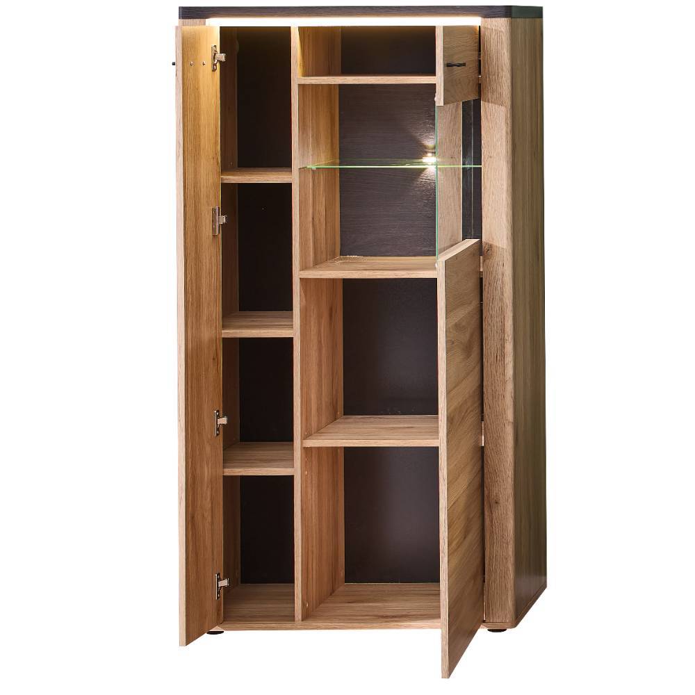Highboard Vitrine mit LED Beleuchtung - Zorro