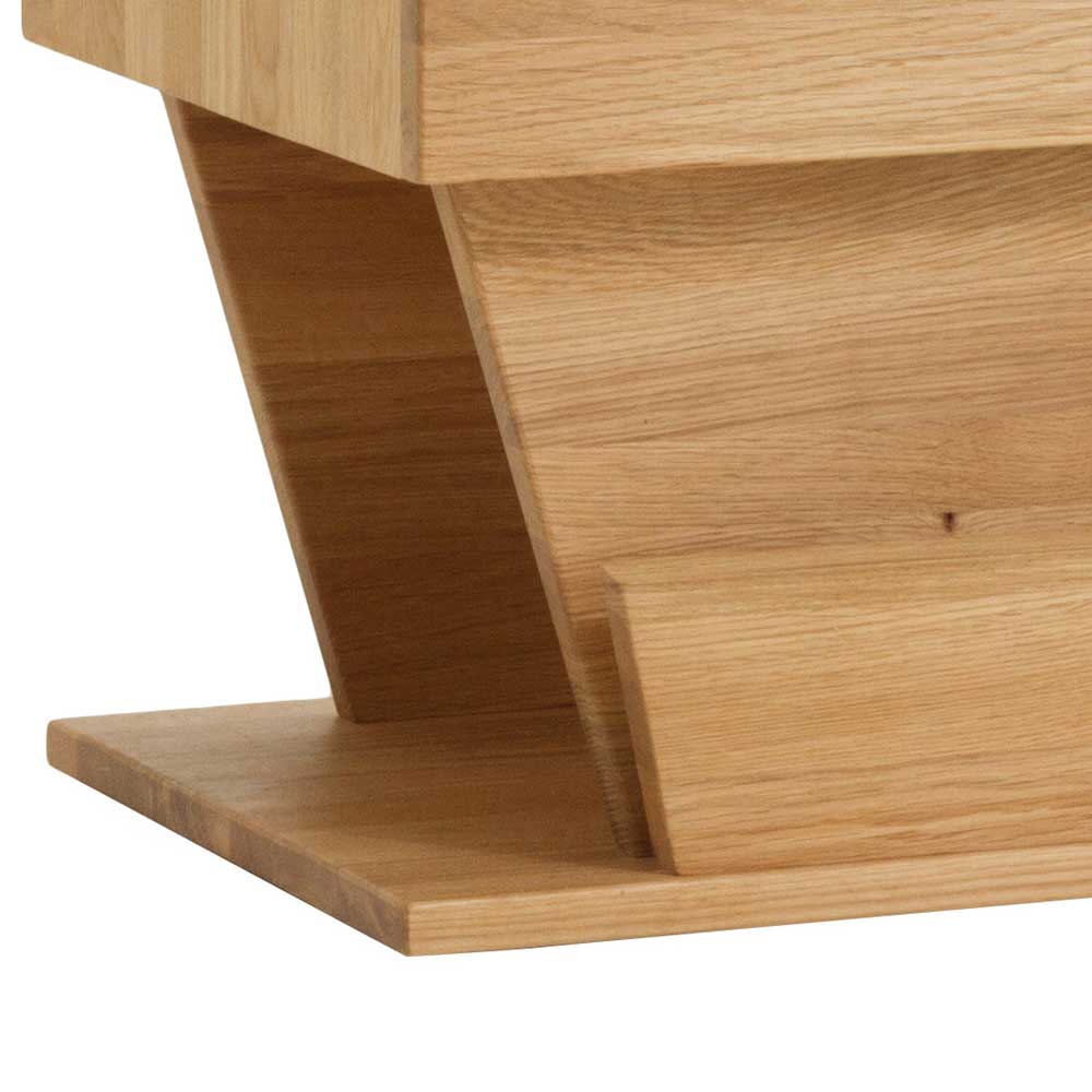 Massiver Holz Nachttisch mit schrägem Design und integriertem Zeitungsständer – Zavatraos