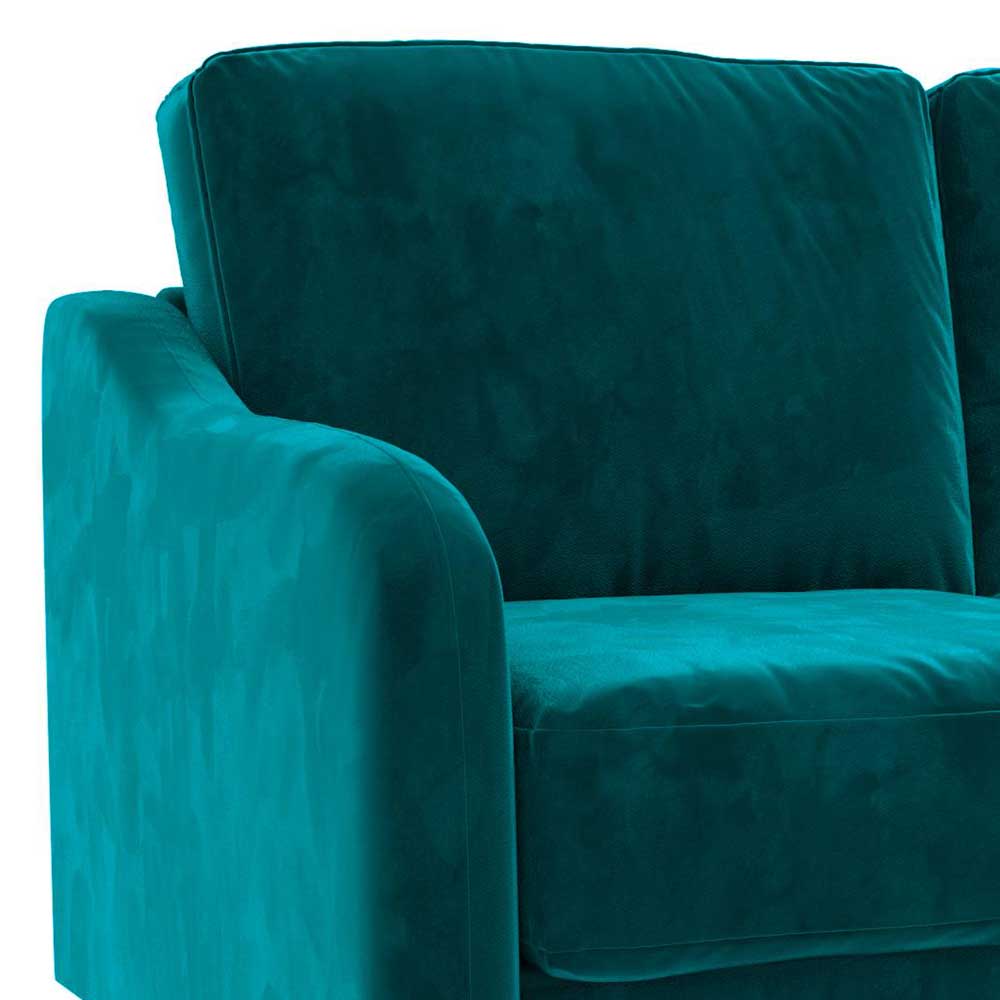 3-Sitzer Couch in Dunkelgrün Samtbezug - Cosmina