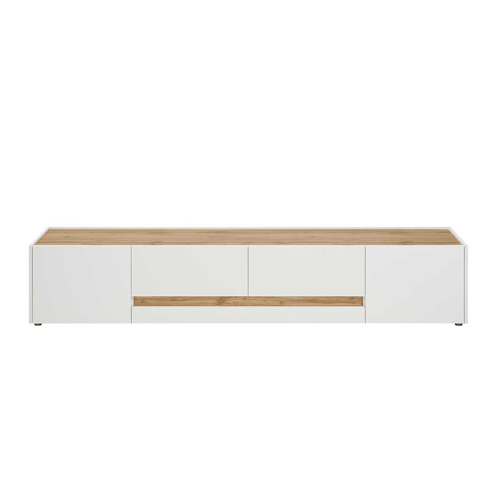 Design TV Board in Weiß & Wildeiche Optik - Nonessia
