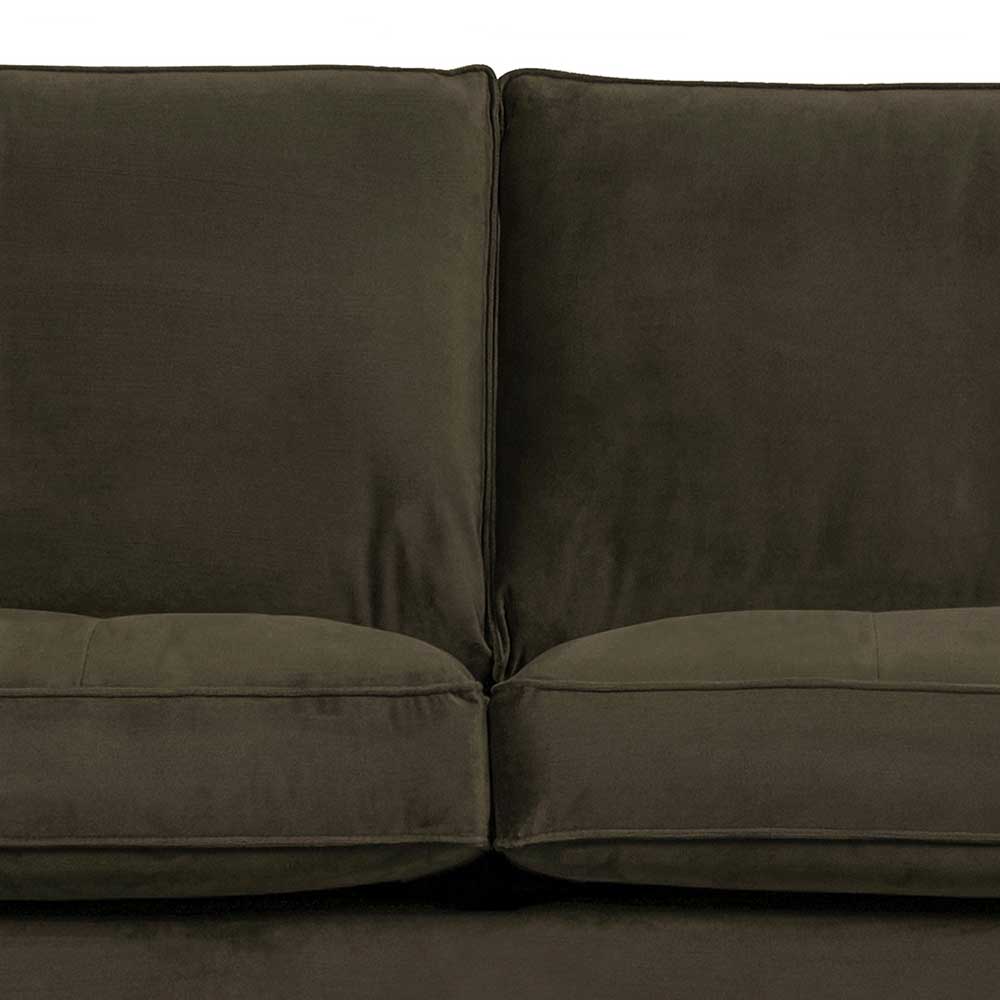 Retro Wohnzimmercouch in dunklem Grün & Schwarz - Sumatria