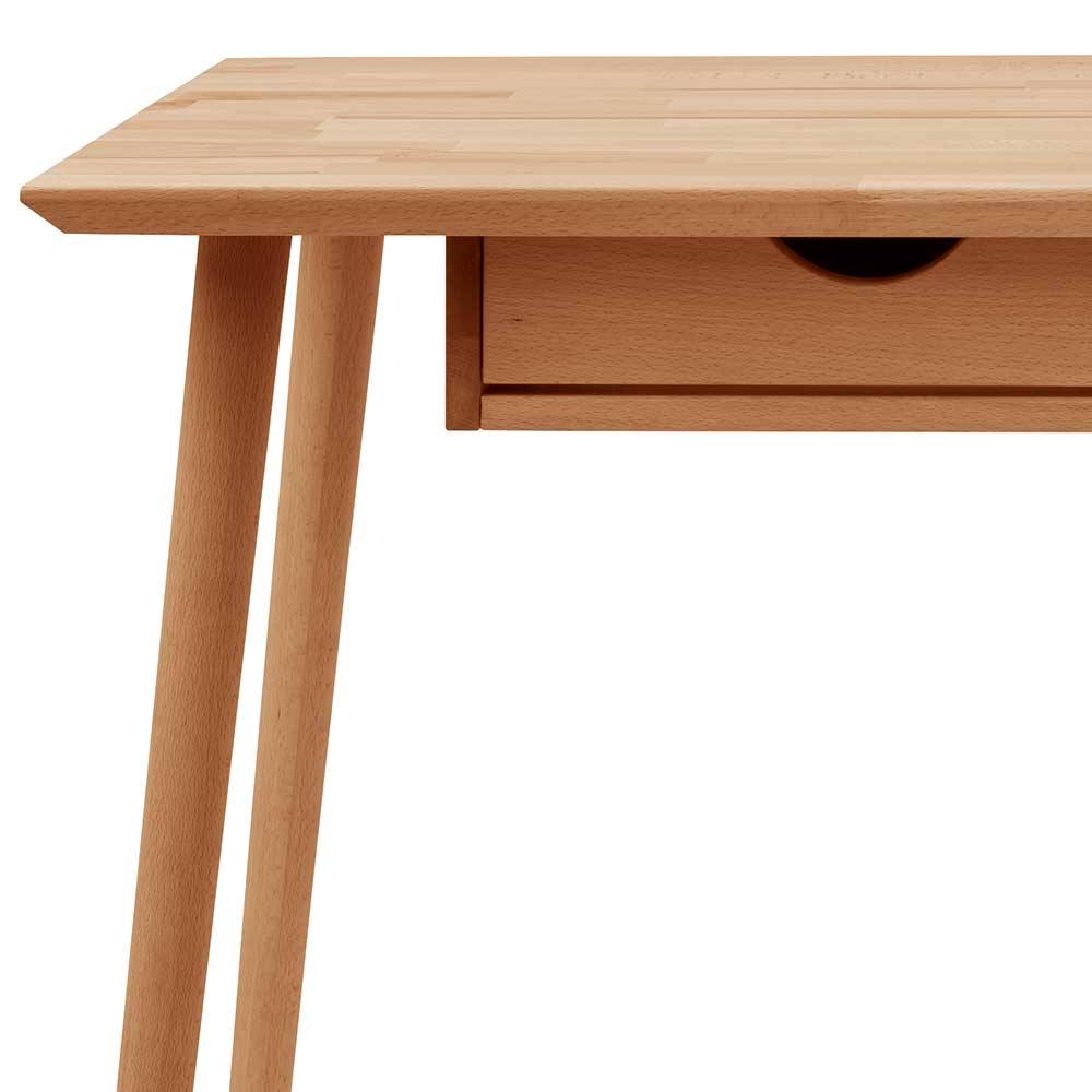 Massivholz Schreibtischplatte im Skandinavischen Stil mit integrierter Schublade aus Buche – Oventa