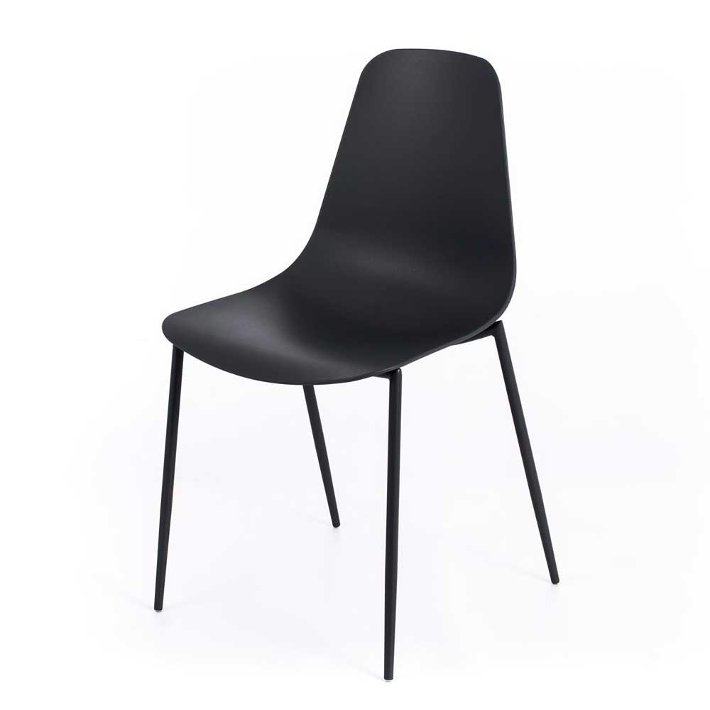 Schwarze Schalenstühle aus Kunststoff - Albertoni (4er Set)