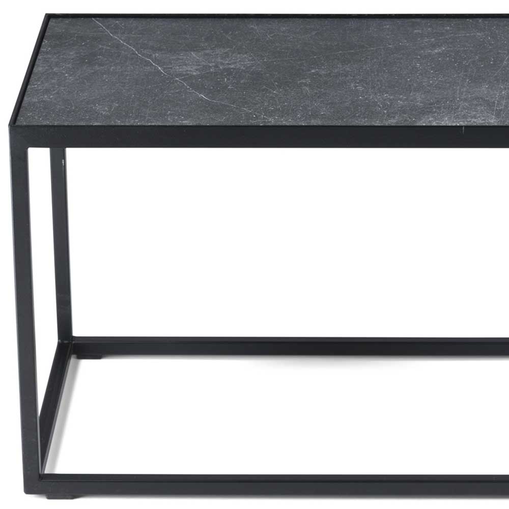 60x40x60 Sofatisch mit Steinplatte in Grau - Abeille