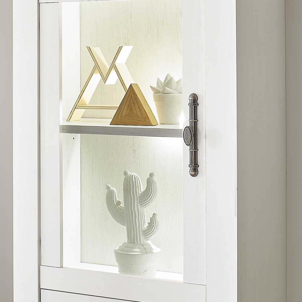 Vitrine in weißer Holzoptik Pinie - Liancos