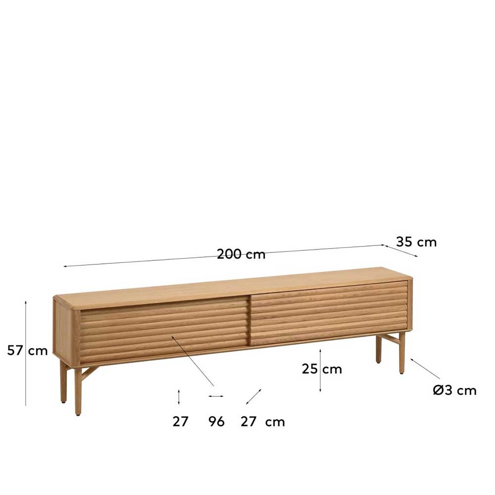 200x57x35 TV Unterschrank mit Schiebetüren - Salravia