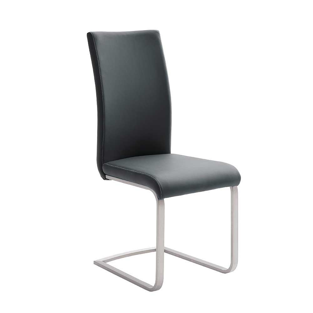 Esszimmer Schwingstuhl in Schwarz Cicia Kunstleder (4er Set)