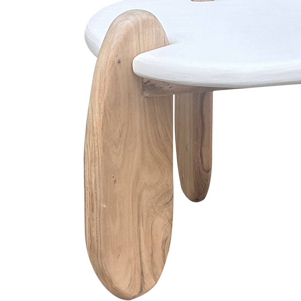Skandi-Design-Beistelltisch in Naturweiß und Akazie - Usilvea