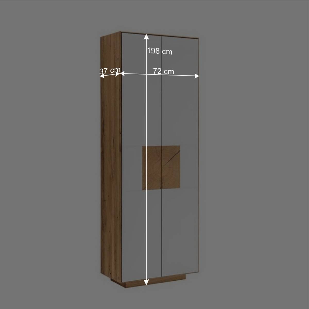 Flur Kleiderschrank mit weißem Glas - Mandrey