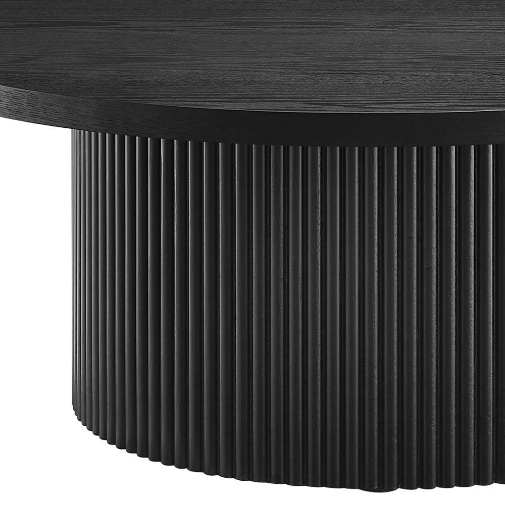 Schwarzer Couchtisch mit runder Platte - Jacly