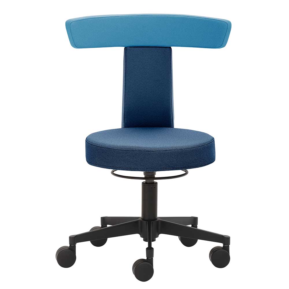Office Drehhocker in Dunkelblau & Hellblau - Amya