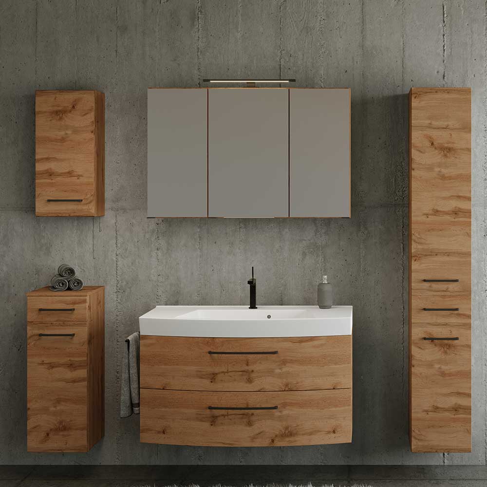 Bad Spiegelschrank in Wildeiche Holznachbildung - Arazony