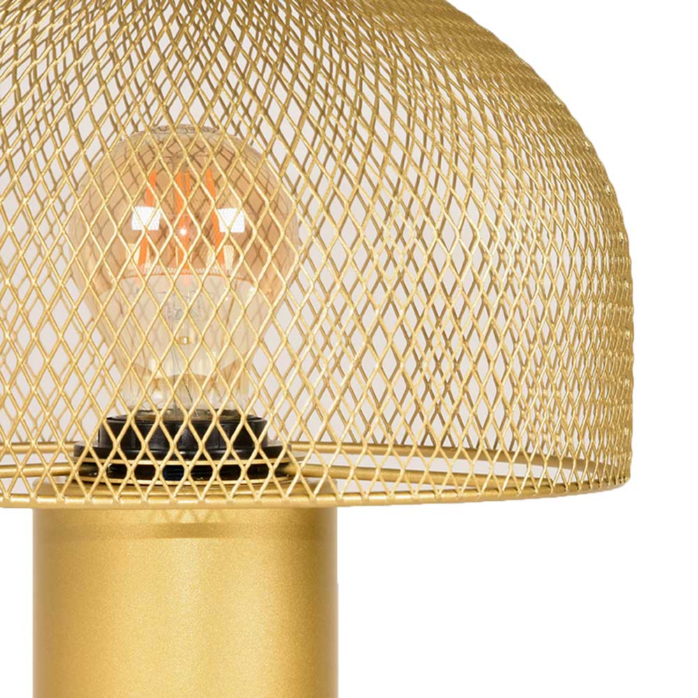Pilzdesign Tischleuchte in Gold Metall - Enderbury