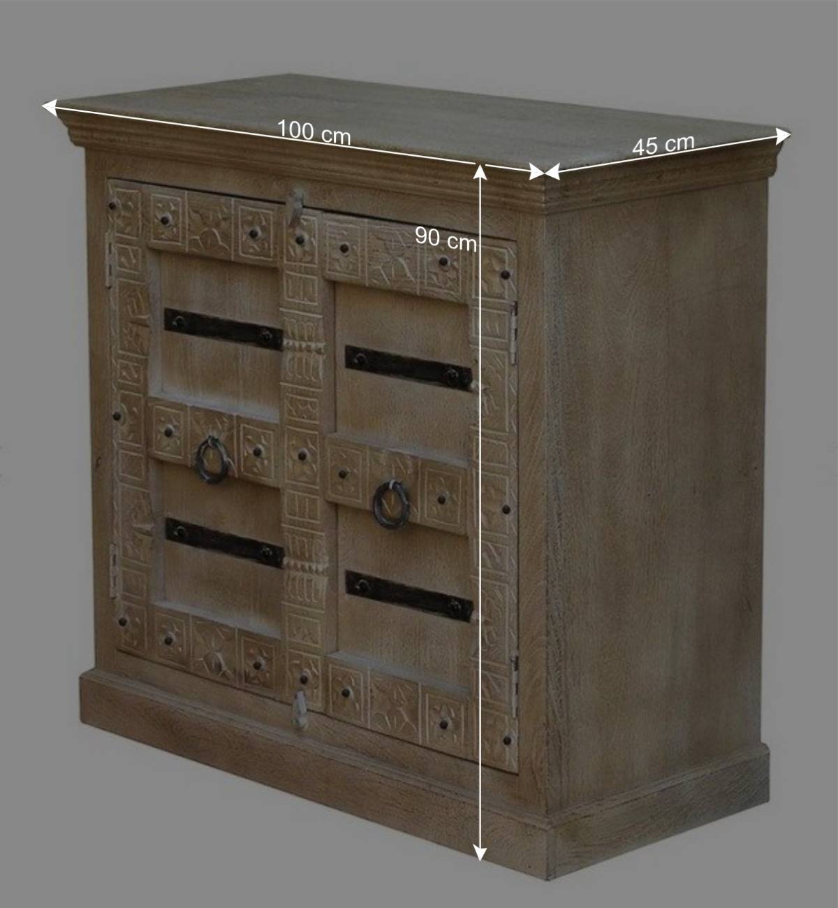 Kommode mit Doppeltür im Shabby Chic Stil - Abid