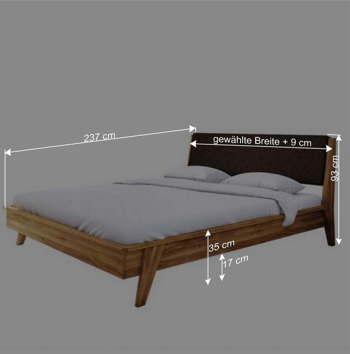 220cm überlanges Bett im Retro-.Design - Hardus