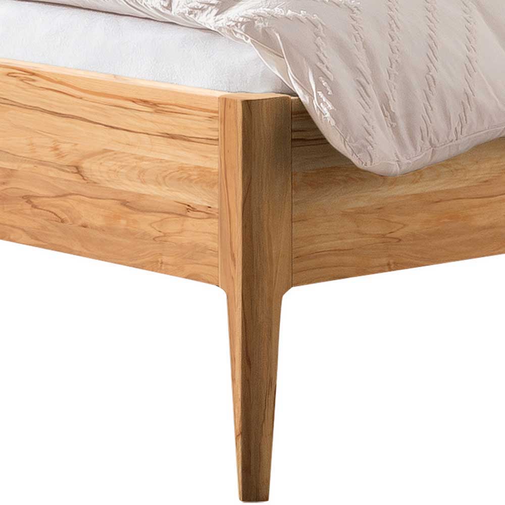 Bett aus Wildbuche mit Kunstleder Kopfteil - Melvue