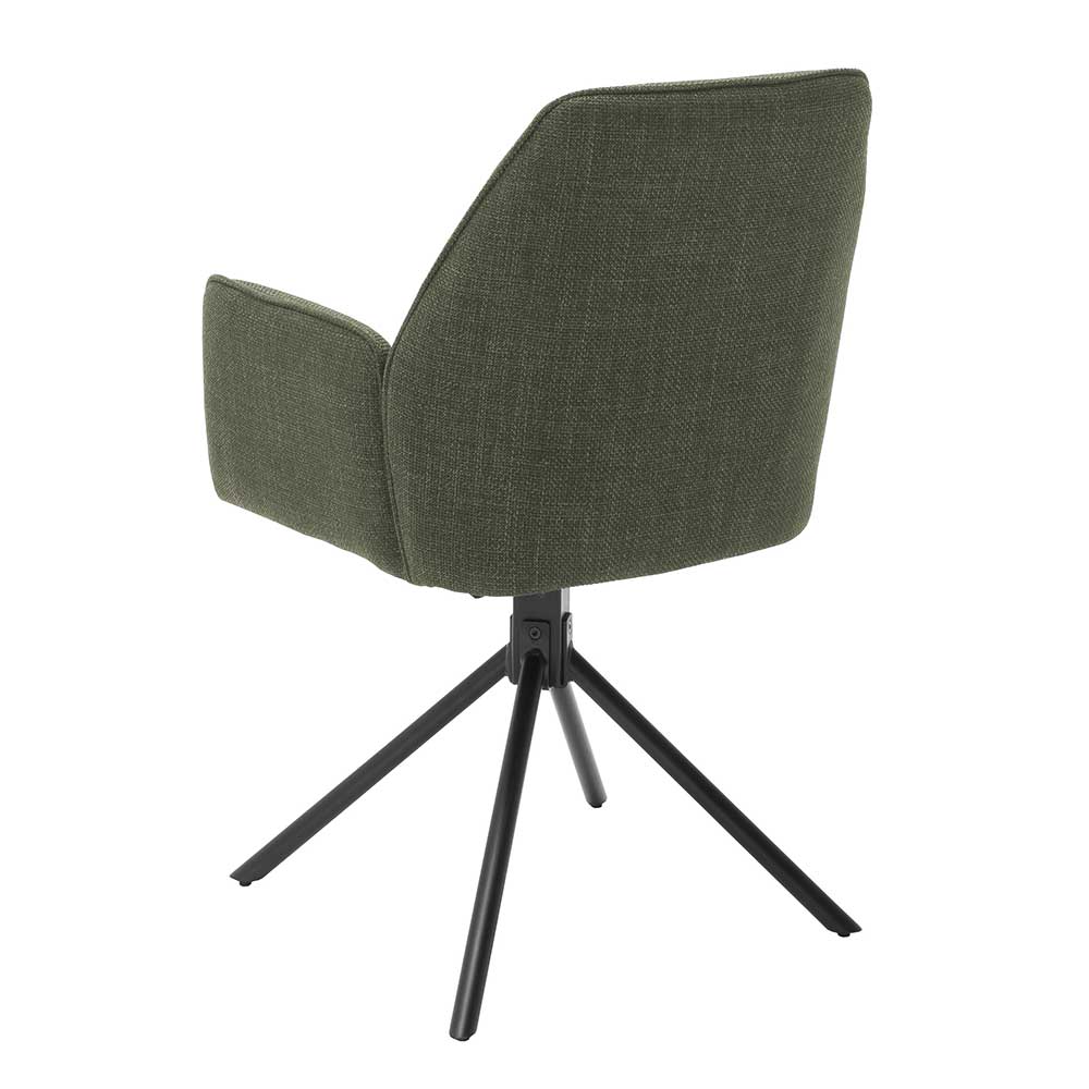Drehstuhl mit Armlehnen in Oliv Grün - Randolpho (2er Set)