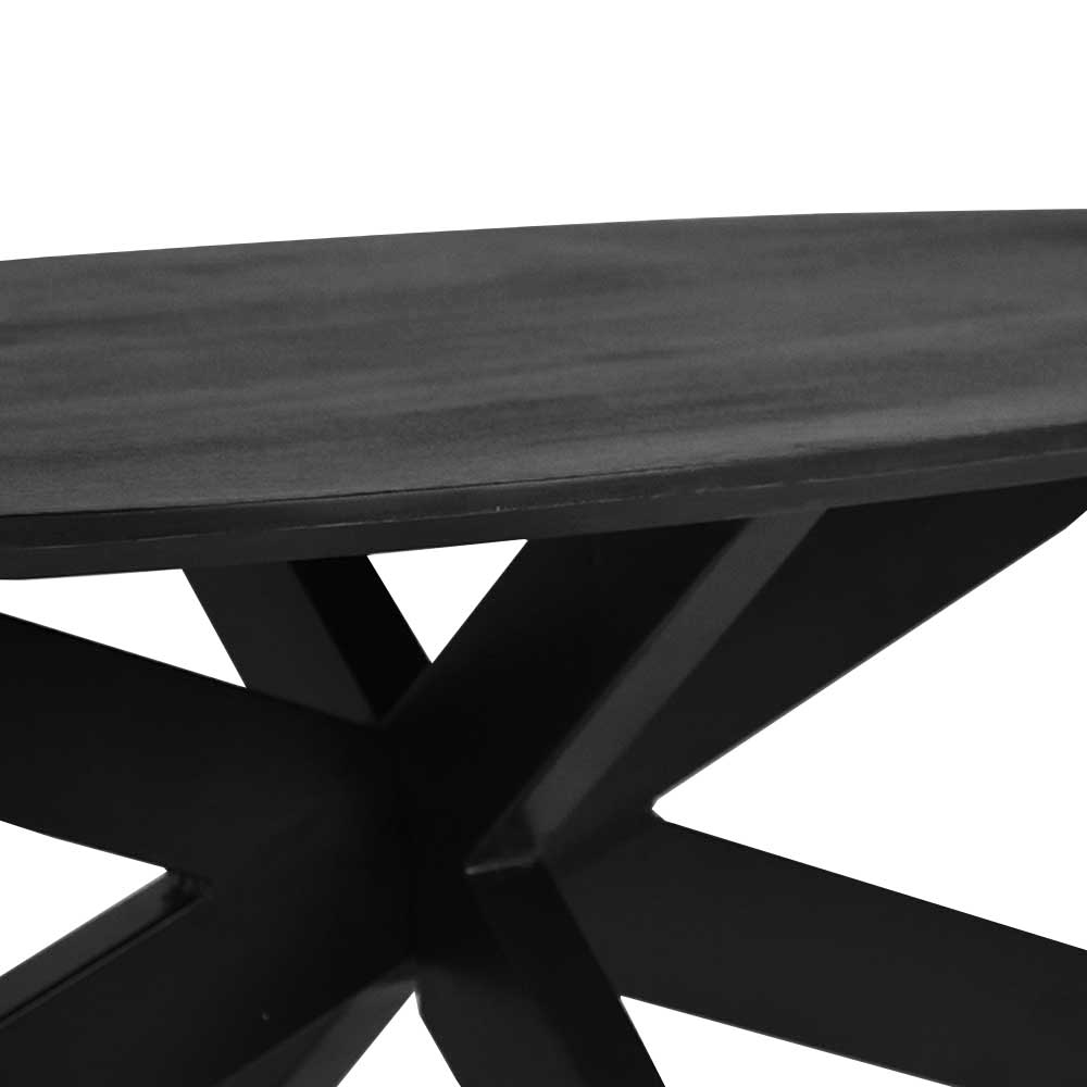 Ovaler Sofatisch in Schwarz Mangoholz - Varagosta