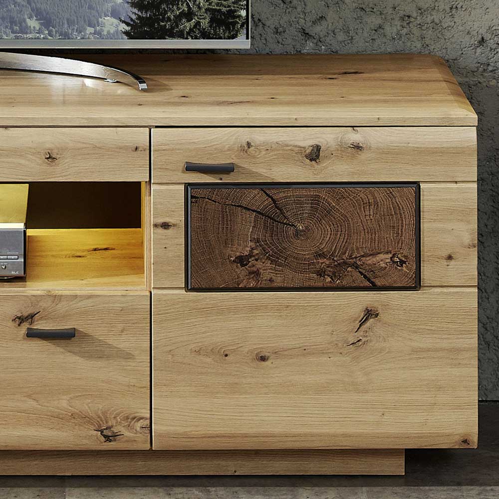 Modernes TV Lowboard in Holzoptik Wildeiche - Iniaco