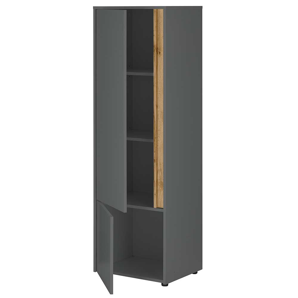 50x158x40 Schrank in Anthrazit mit Wildeiche - Ahilav